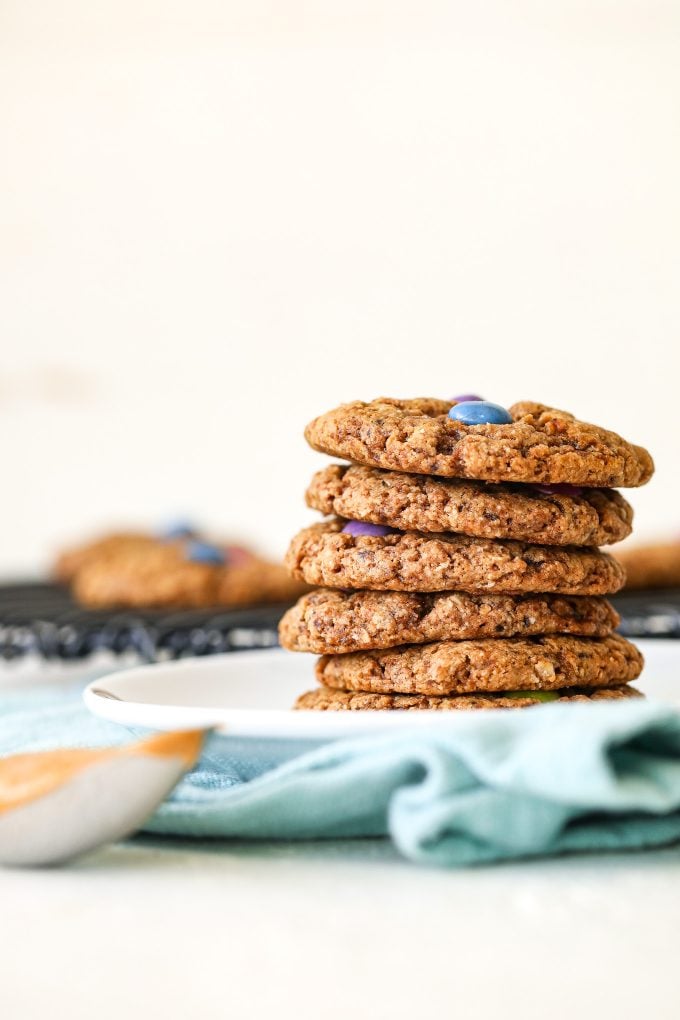 These sedimentary cookies are gluten-free, Dairy free, and packed with oats, almond flour, peanut butter and coffee!