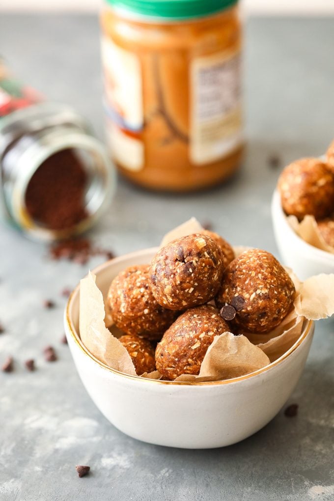 These Peanut Butter Coffee Energy Balls have so much flavor and are packed with good stuff to curb your hungry and give you a boost of energy!