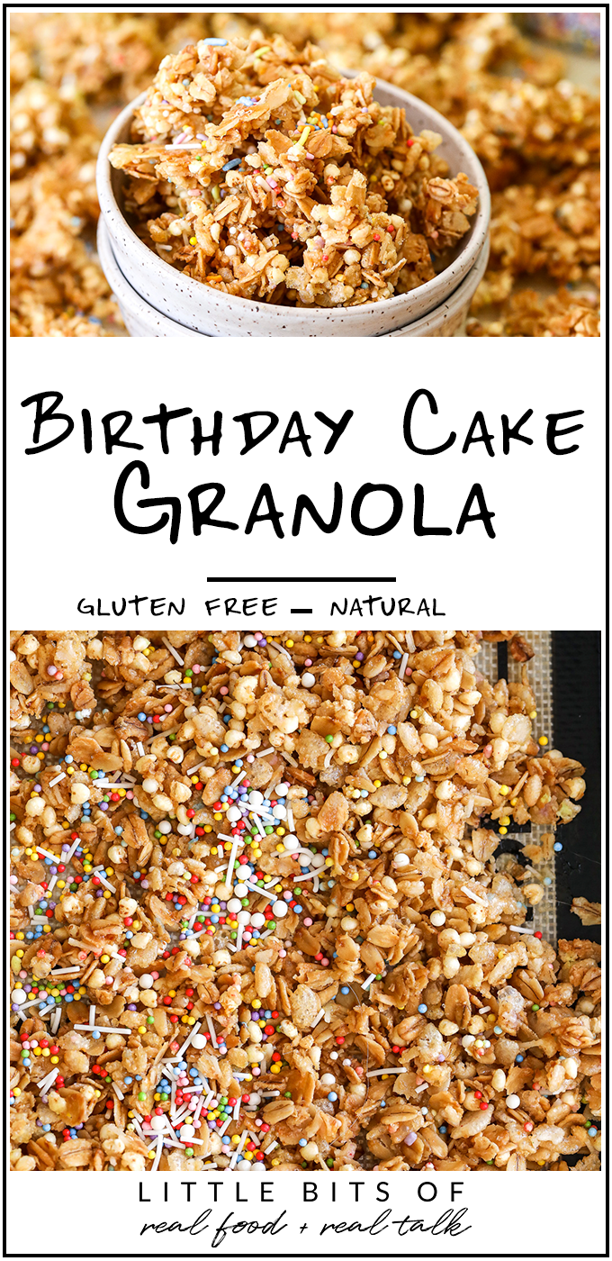 This Birthday Cake Granola is a super tasty and healthy granola that is super easy to make!