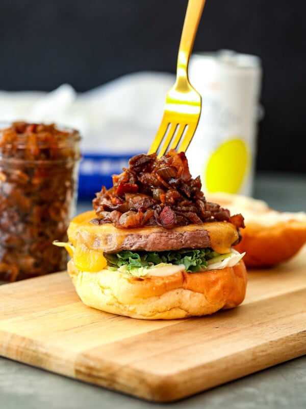 This Bacon Onion Jam is so delicious and perfect on burgers!