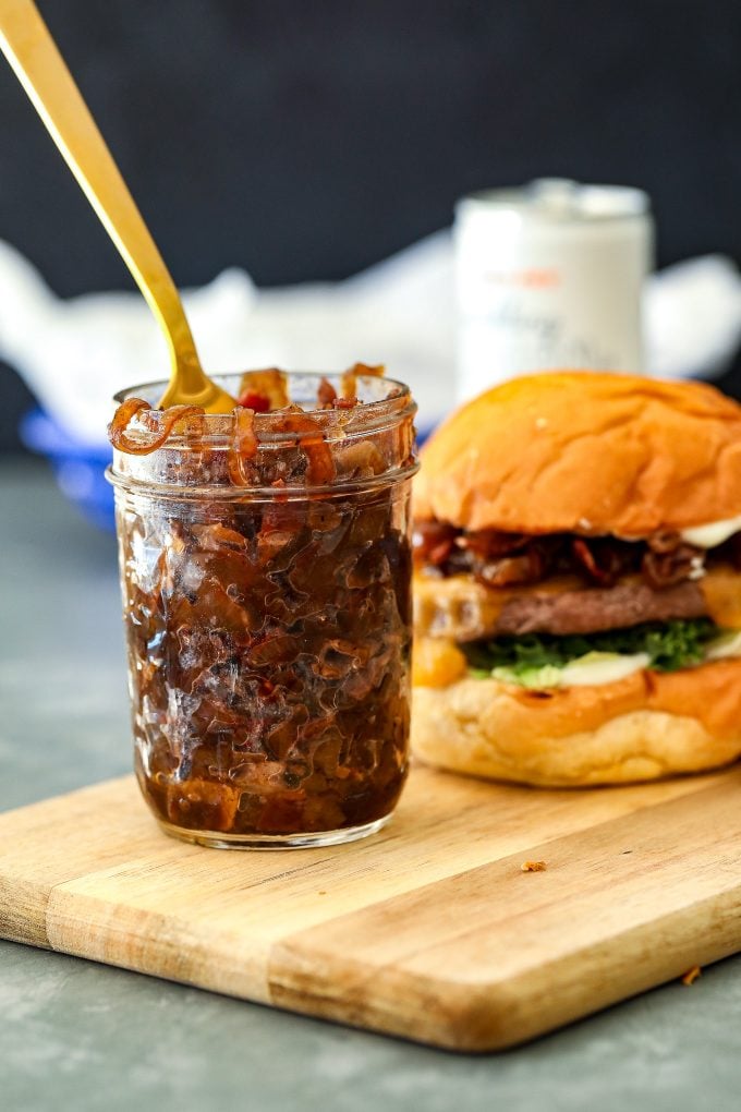 This Bacon Onion Jam is so delicious and perfect on burgers!