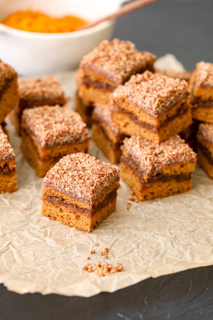 This Pumpkin Coffee Cake with grain free, dairy free and so dang delicious!