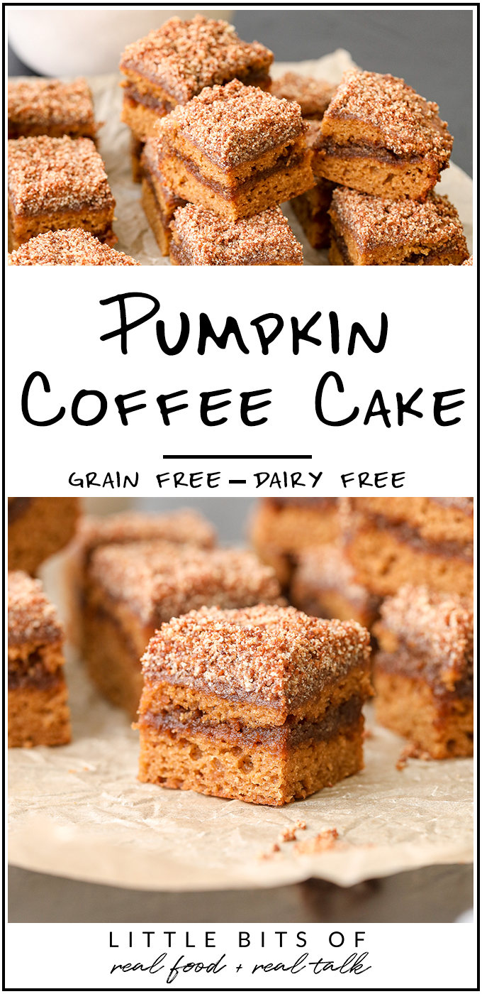 This Pumpkin Coffee Cake with grain free, dairy free and so dang delicious!