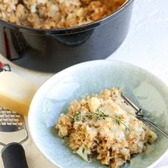 This One Pot French Onion Soup Rice is a healthy, gluten free, one dish dinner that the whole family will love!