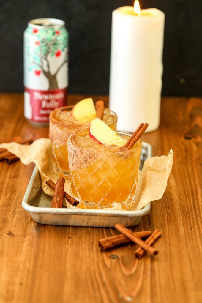 This Maple Apple Bourbon Spritz is like fall in a cocktail!