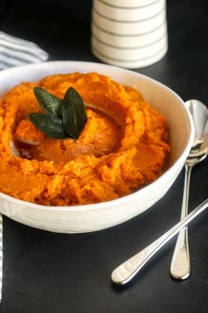 These Brown Butter Sage Mashed Sweet Potatoes are so easy to make in the instant pot and so delicious!