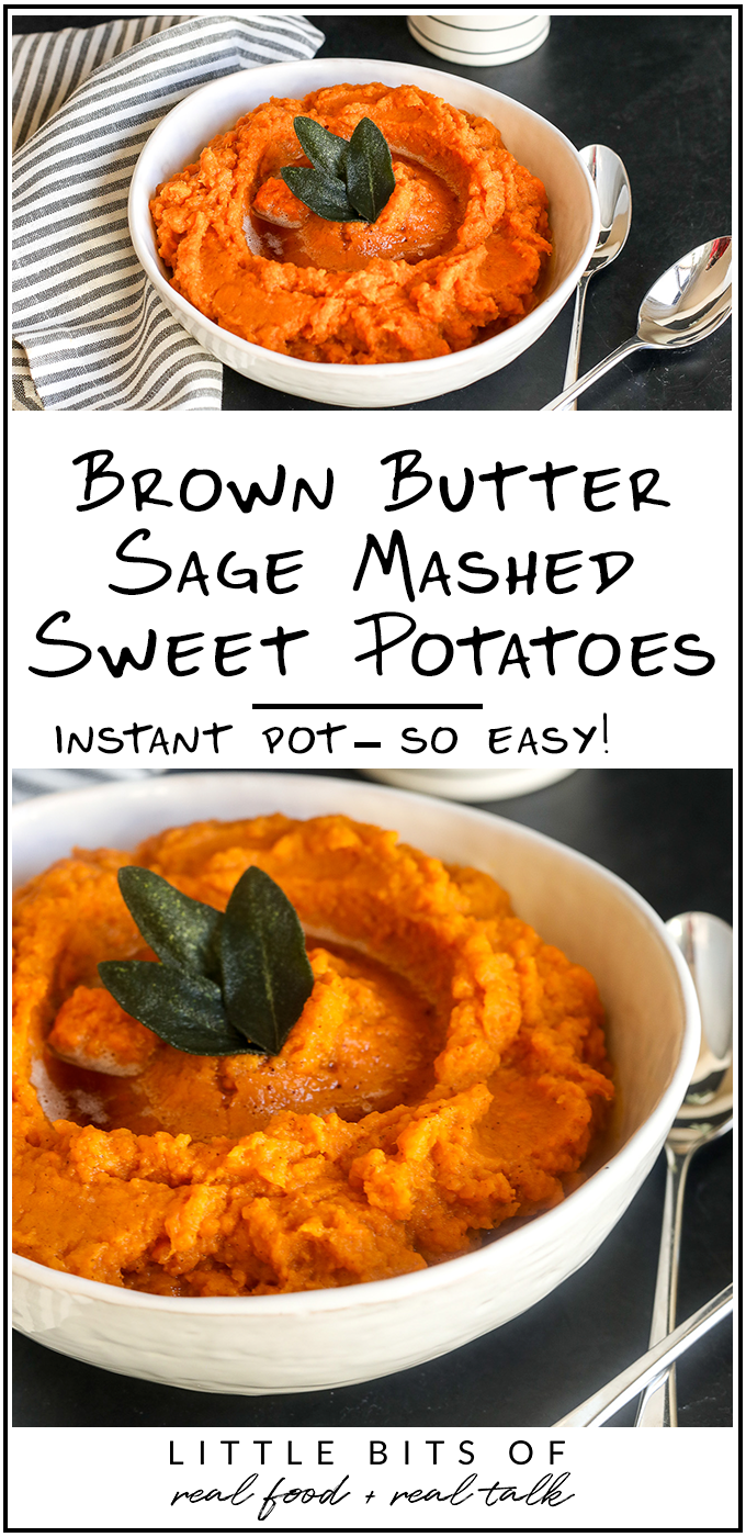 These Brown Butter Sage Mashed Sweet Potatoes are so easy to make in the instant pot and so delicious!