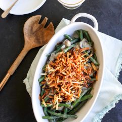 This Green Bean Casserole is gluten free with a crispy hash brown topping - perfect for thanksgiving!