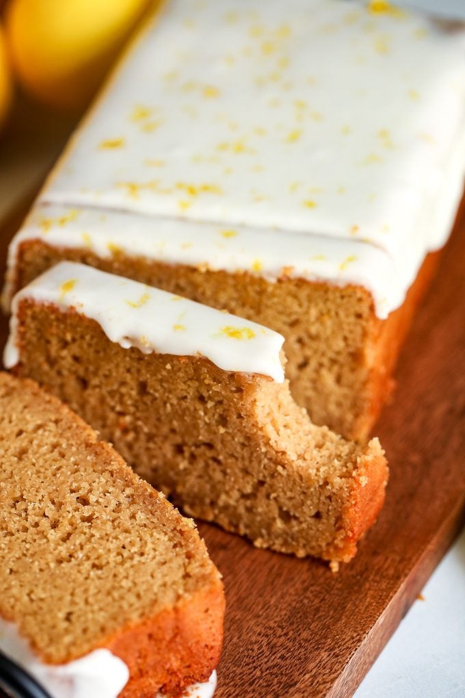 This Gluten Free Lemon Loaf is made with almond flour to make it grain free and uses dairy free yogurt to add amazing texture!