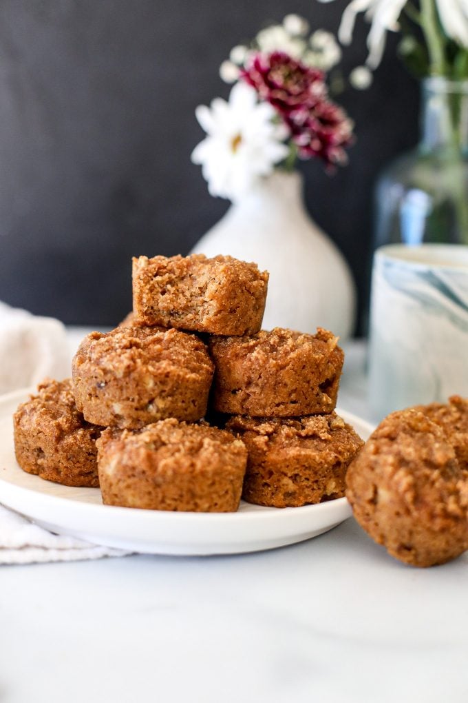 These Healthy Hummingbird Muffins are gluten free, dairy free and packed with applesauce, banana, pineapple, pecans and spices!