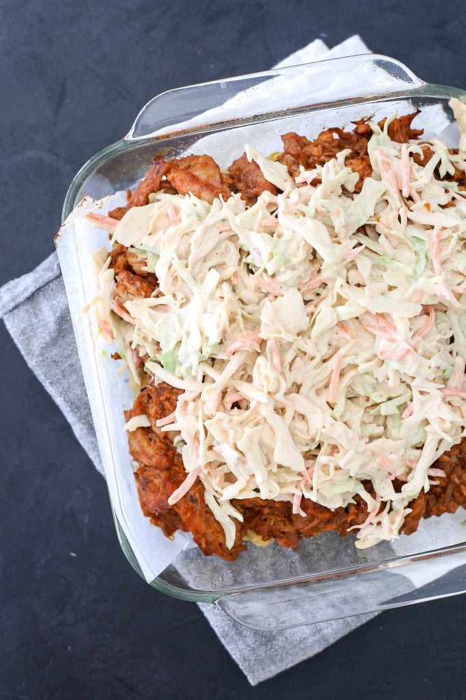 This Pulled Pork Sandwich Casserole is the perfect one pan meal that everyone will love!