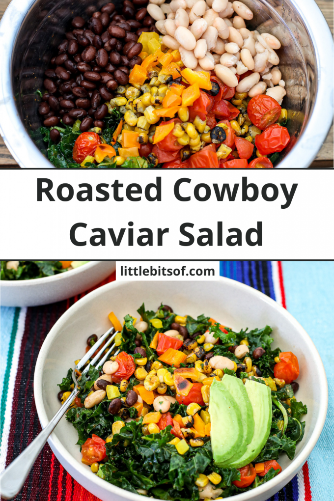 This Roasted Cowboy Caviar Salad is a delicious take on cowboy caviar and the perfect summer salad!