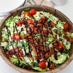 This Chopped Wedge Salad is a simple recipe that can easily be a main dish or side salad to any meal! With just 5 ingredients it comes together in a pinch.