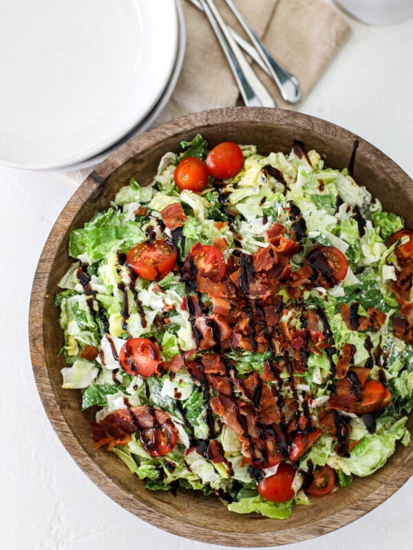 This Chopped Wedge Salad is a simple recipe that can easily be a main dish or side salad to any meal! With just 5 ingredients it comes together in a pinch.