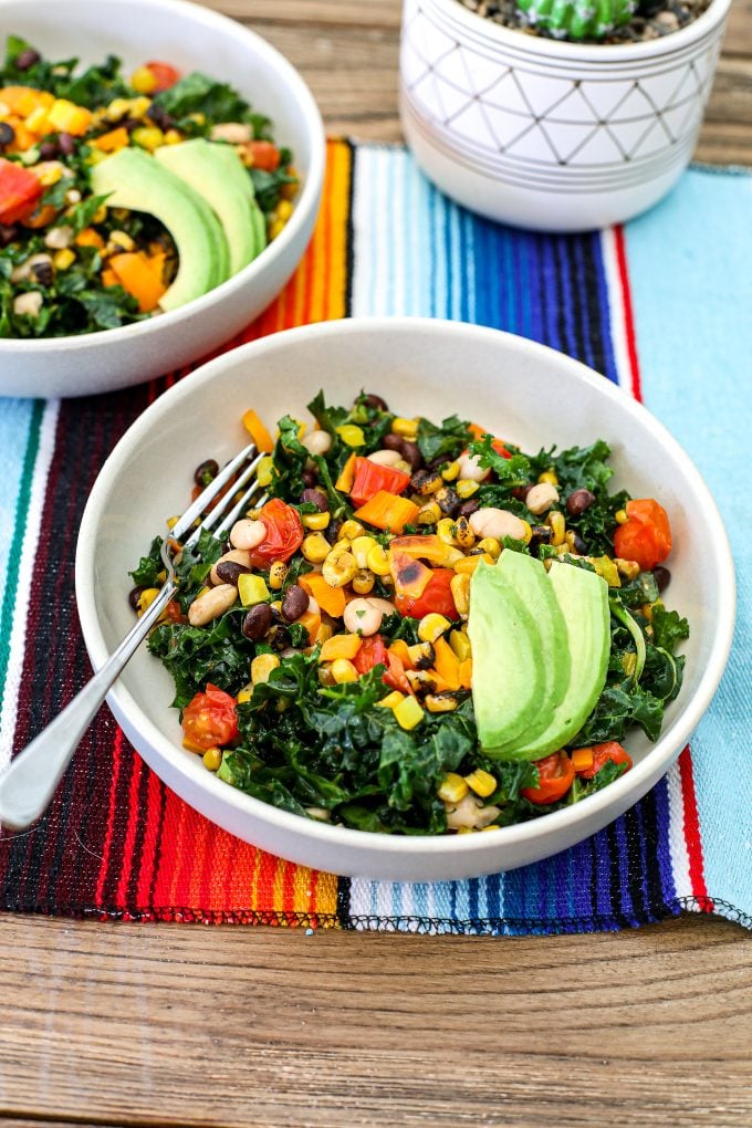 This Roasted Cowboy Caviar Salad is a delicious take on cowboy caviar and the perfect summer salad!