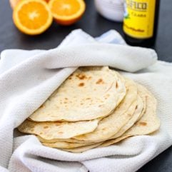 These Homemade Flour Tortillas are super easy to make with just flour, butter, water and salt!