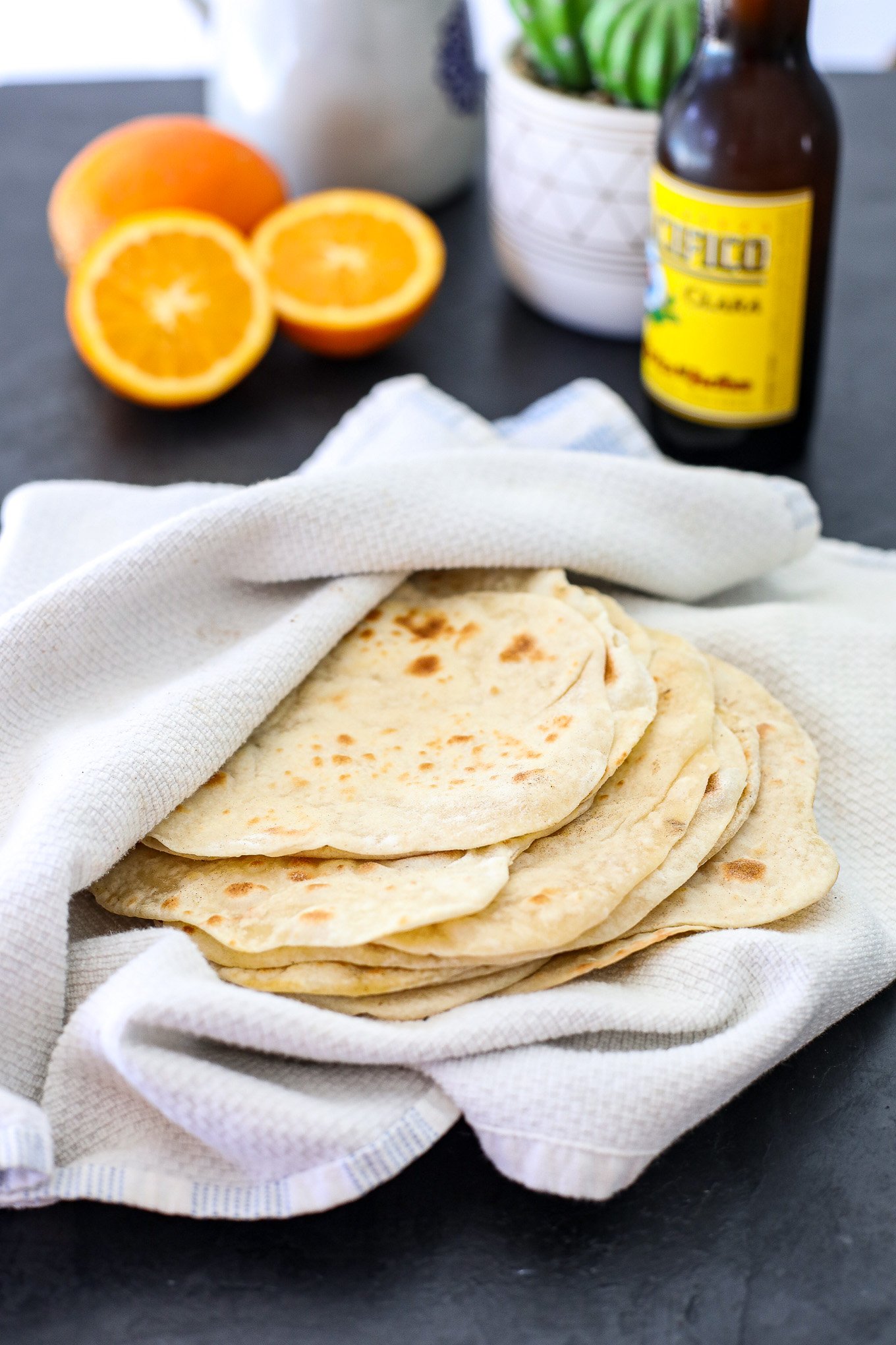 These Homemade Flour Tortillas are super easy to make with just flour, butter, water and salt!