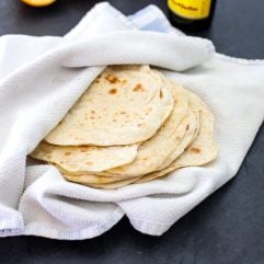 These Homemade Flour Tortillas are super easy to make with just flour, butter, water and salt!
