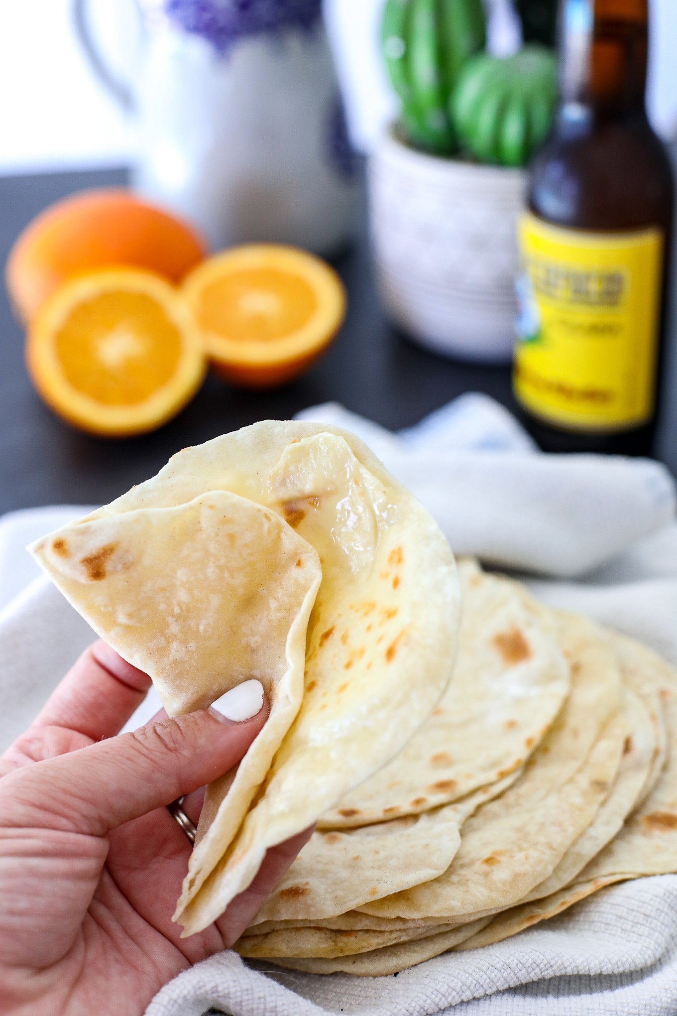 These Homemade Flour Tortillas are super easy to make with just flour, butter, water and salt!