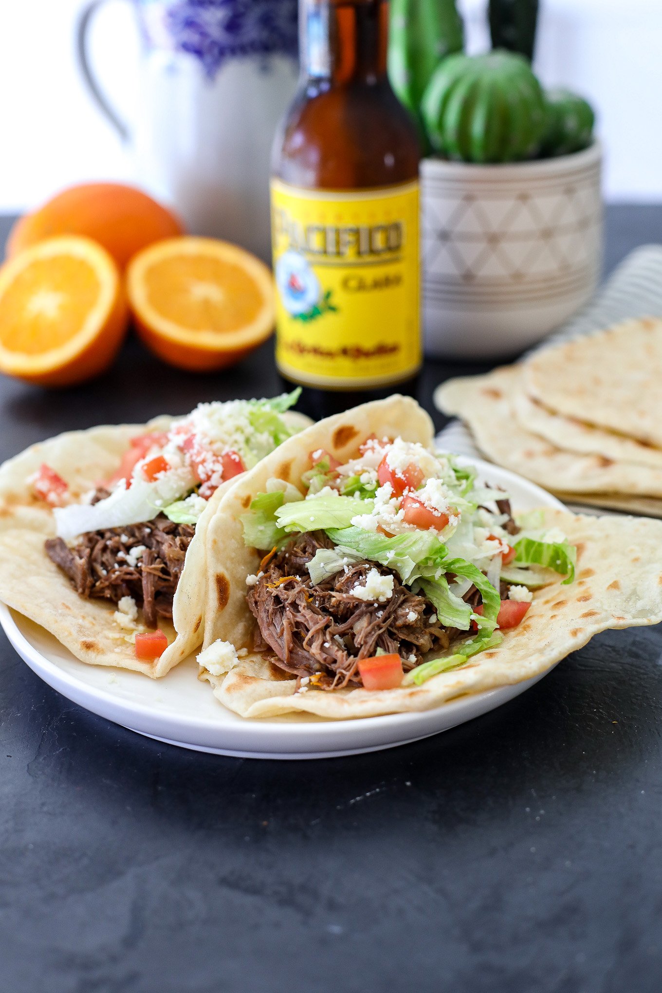 These Homemade Flour Tortillas are super easy to make with just flour, butter, water and salt!