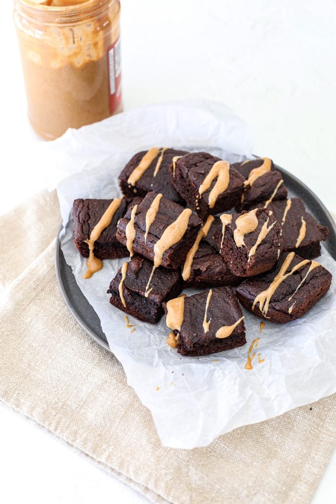 These Healthy Peanut Butter Brownies are filled with nourishing ingredients like avocado, applesauce and almond flour, making them gluten free!