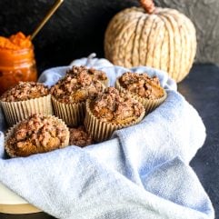 These Gluten Free Pumpkin Crunch Muffins are easy to make and so delicious!