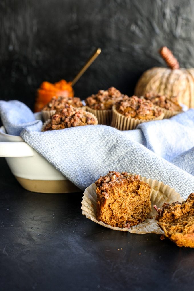 These Gluten Free Pumpkin Crunch Muffins are easy to make and so delicious!