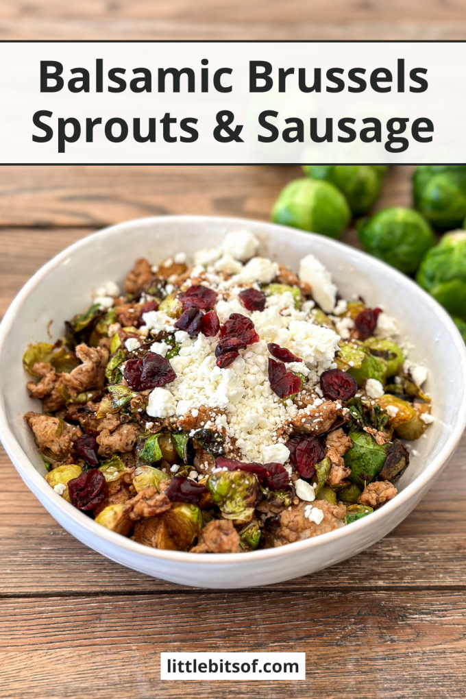 This Balsamic Brussels Sprouts & Sausage dish is a perfect 2 person lunch or dinner or can even be a side dish!