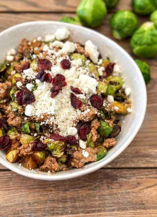 This Balsamic Brussels Sprouts & Sausage dish is a perfect 2 person lunch or dinner or can even be a side dish!
