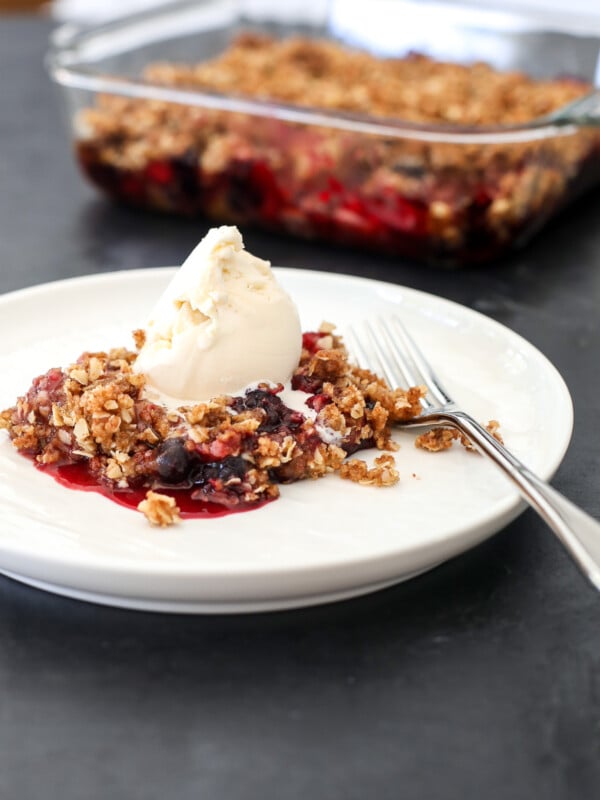 This Mixed Berry Crumble is gluten free and refined sugar free- perfect for any celebration!