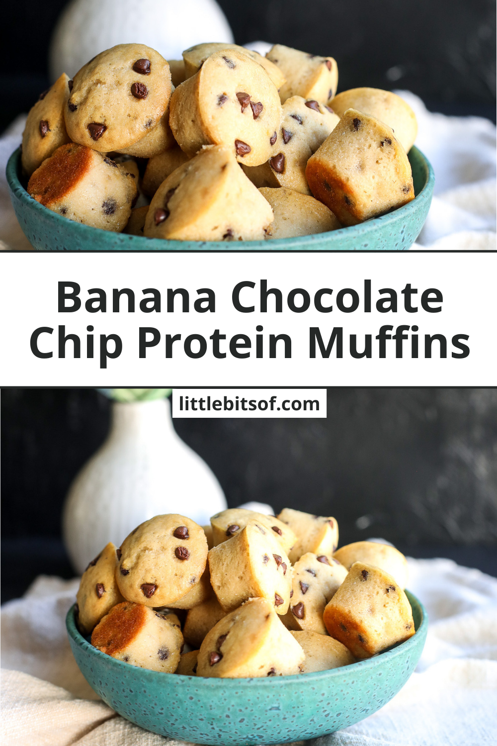 This Banana Chocolate Chip Protein Muffins recipe is easy to make, delicious and packed with added protein.