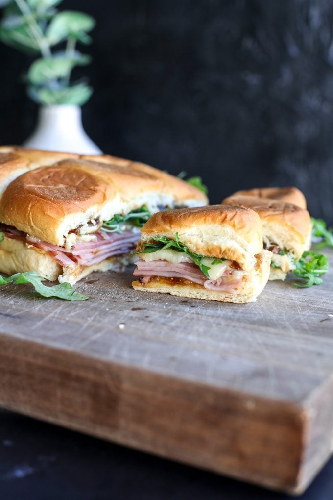 These Ham, Brie & Fig Sliders and perfect for football season!