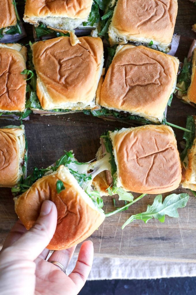 These Ham, Brie & Fig Sliders and perfect for football season!