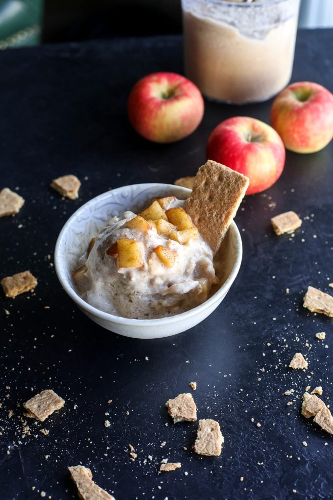 This Apple Pie Protein Ice Cream is easy to whip up in the Ninja Creami and is insanely delicious!
