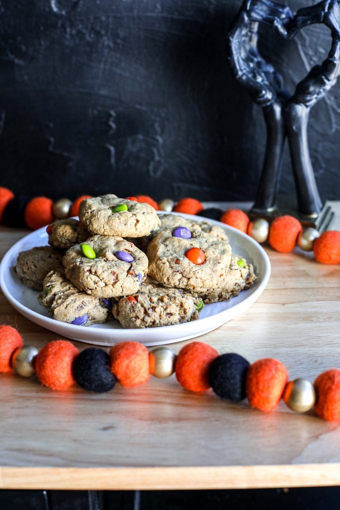 These Gluten Free Harvest Cookies are made from almond flour and oats and sweetened with coconut sugar!