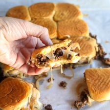These Patty Melt Sliders are perfect for any gathering and are absolutely delicious!!