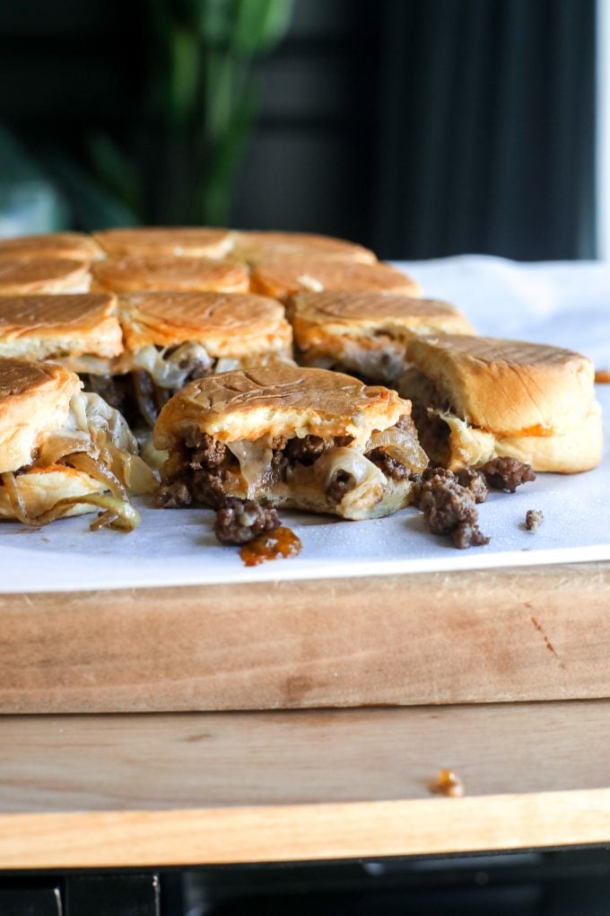 These Patty Melt Sliders are perfect for any gathering and are absolutely delicious!!