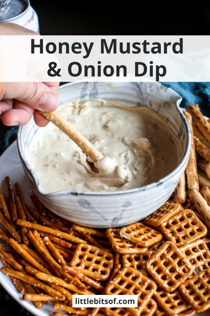 This Honey Mustard & Onion Dip is so delicious and is just like the pretzel bits you love!