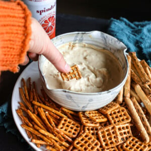 This Honey Mustard & Onion Dip is so delicious and is just like the pretzel bits you love!