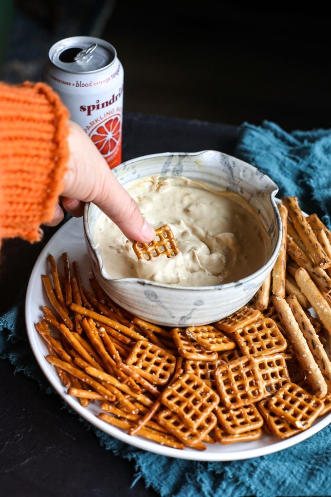 This Honey Mustard & Onion Dip is so delicious and is just like the pretzel bits you love!