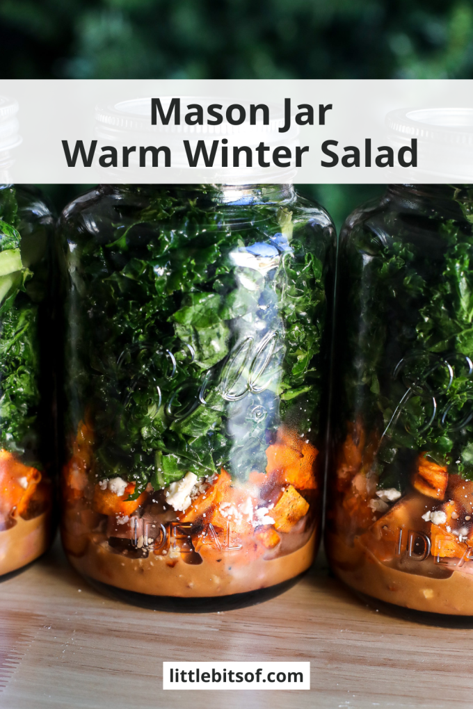 This Mason Jar Warm Winter Salad is the perfect meal prep lunch during the colder months!