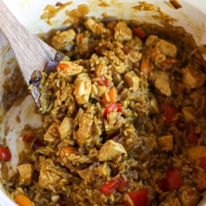 This One Pot Chicken Shawarma is easy to whip together and all cooks in one pot!