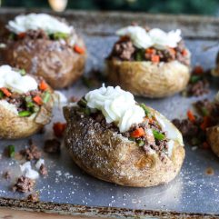 These Shepherd's Pie Stuffed Baked Potatoes are a delicious, healthy and hearty dinner!