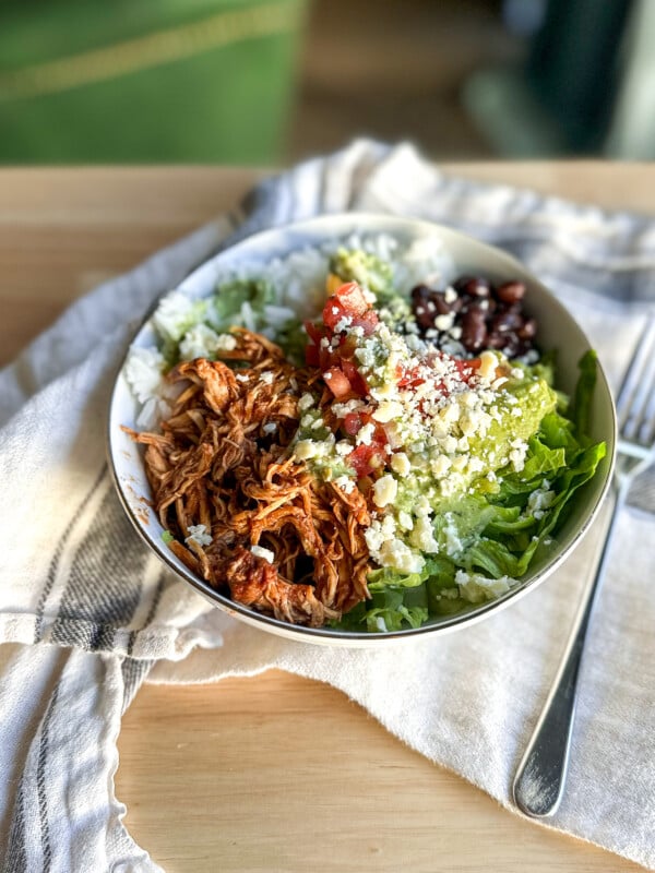 This Slow Cooker Balsamic Taco Chicken is the perfect simple and flavorful taco meat!