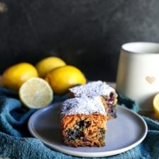 This Lemon Blueberry Snacking Cake is the perfect weekday cake to have on the counter that everyone will love to snack on!
