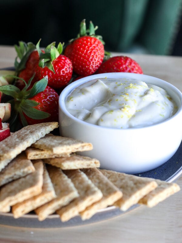 Indulge guilt-free with our High Protein Lemon Cheesecake Dip! Creamy, zesty, and protein-packed. Perfect for dipping or spreading.