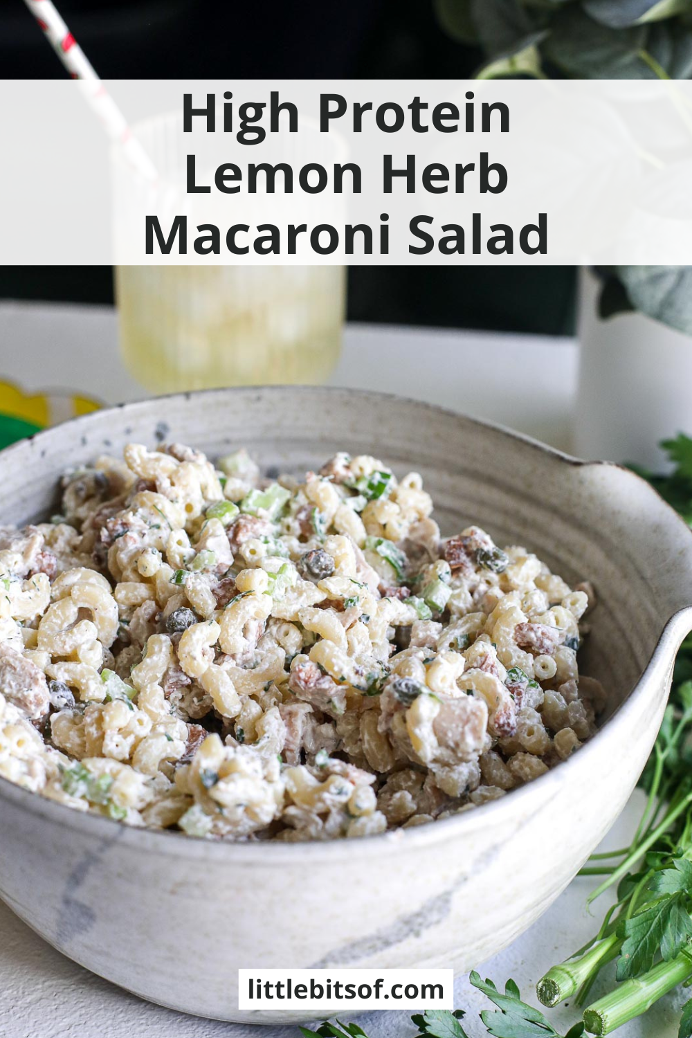 Try our High Protein Lemon Herb Macaroni Salad! Refreshing, nutritious, and perfect for a healthy meal or side dish.
