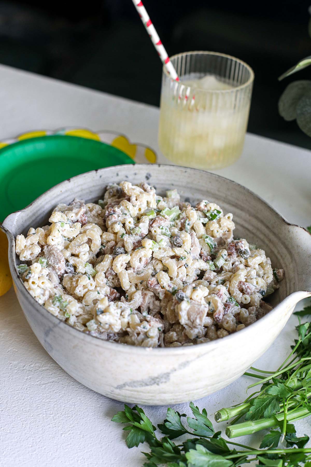 Try our High Protein Lemon Herb Macaroni Salad! Refreshing, nutritious, and perfect for a healthy meal or side dish.
