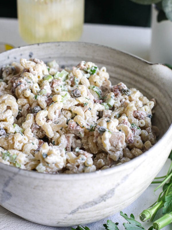 Try our High Protein Lemon Herb Macaroni Salad! Refreshing, nutritious, and perfect for a healthy meal or side dish.