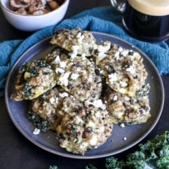 Start your day with Mushroom, Kale & Feta Breakfast Biscuits! Nutritious, savory, and perfect for a quick, healthy breakfast.